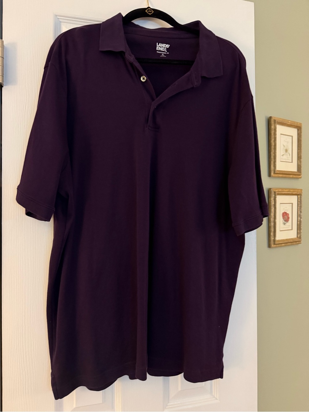 Lands' End Men's Polo Shirt - Dark Purple